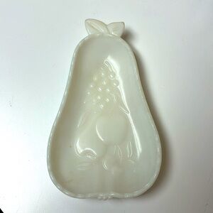 Vintage Milk Glass Pear Shaped Dish